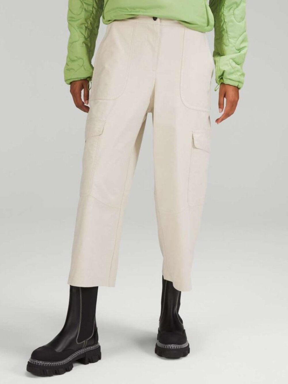 Lululemon Light Utilitech Cargo Pocket High-Rise Crop Natural Ivory 33